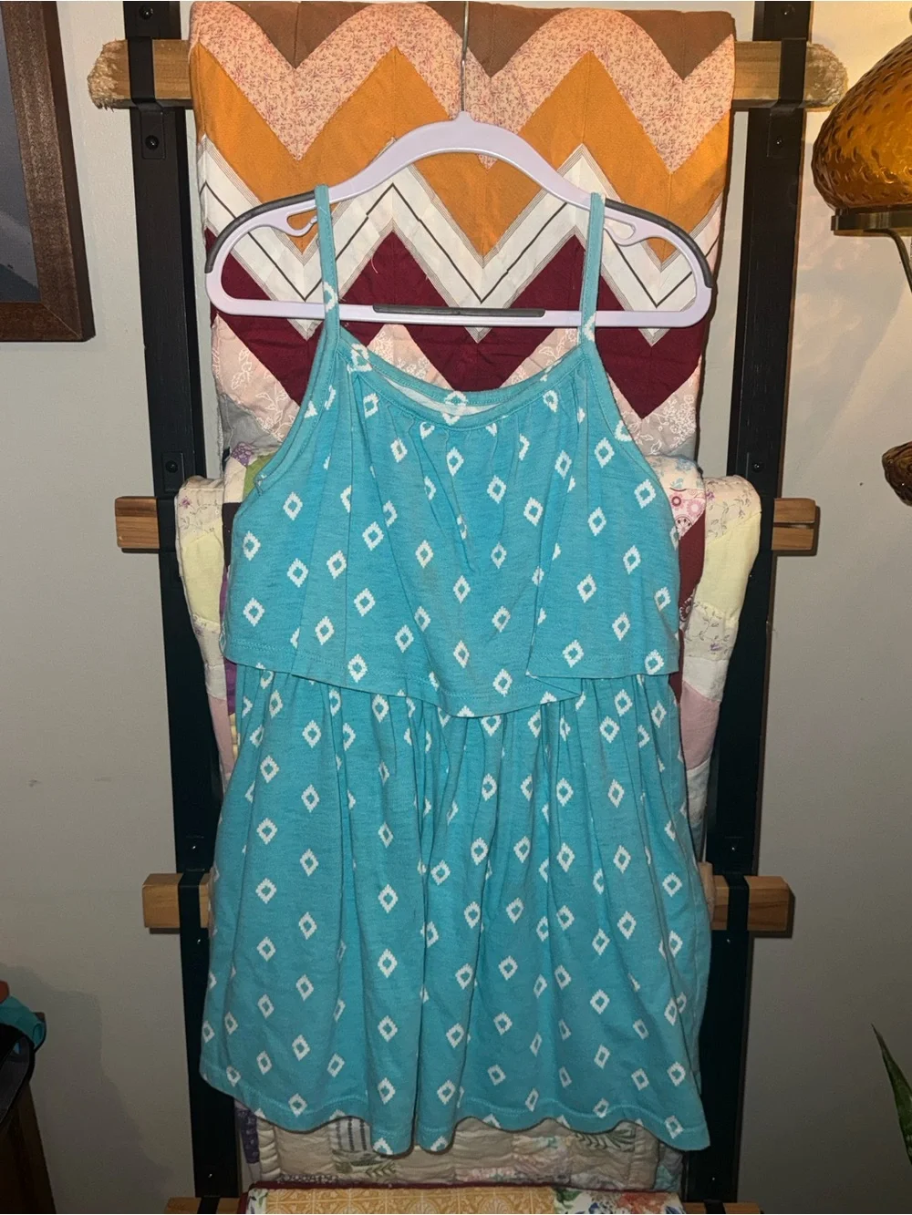 Gymboree Aqua Blue Diamond Print Sundress